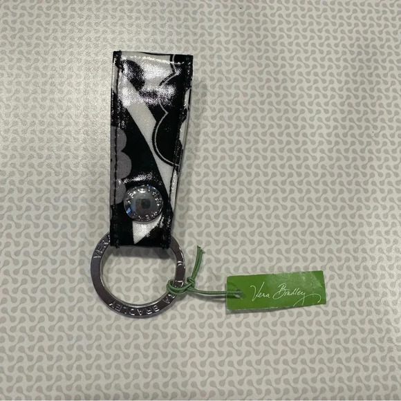 Vera Bradley Accessories - Vera Bradley Black & White Midnight Paisley Loop Keychain - Chic and Functional